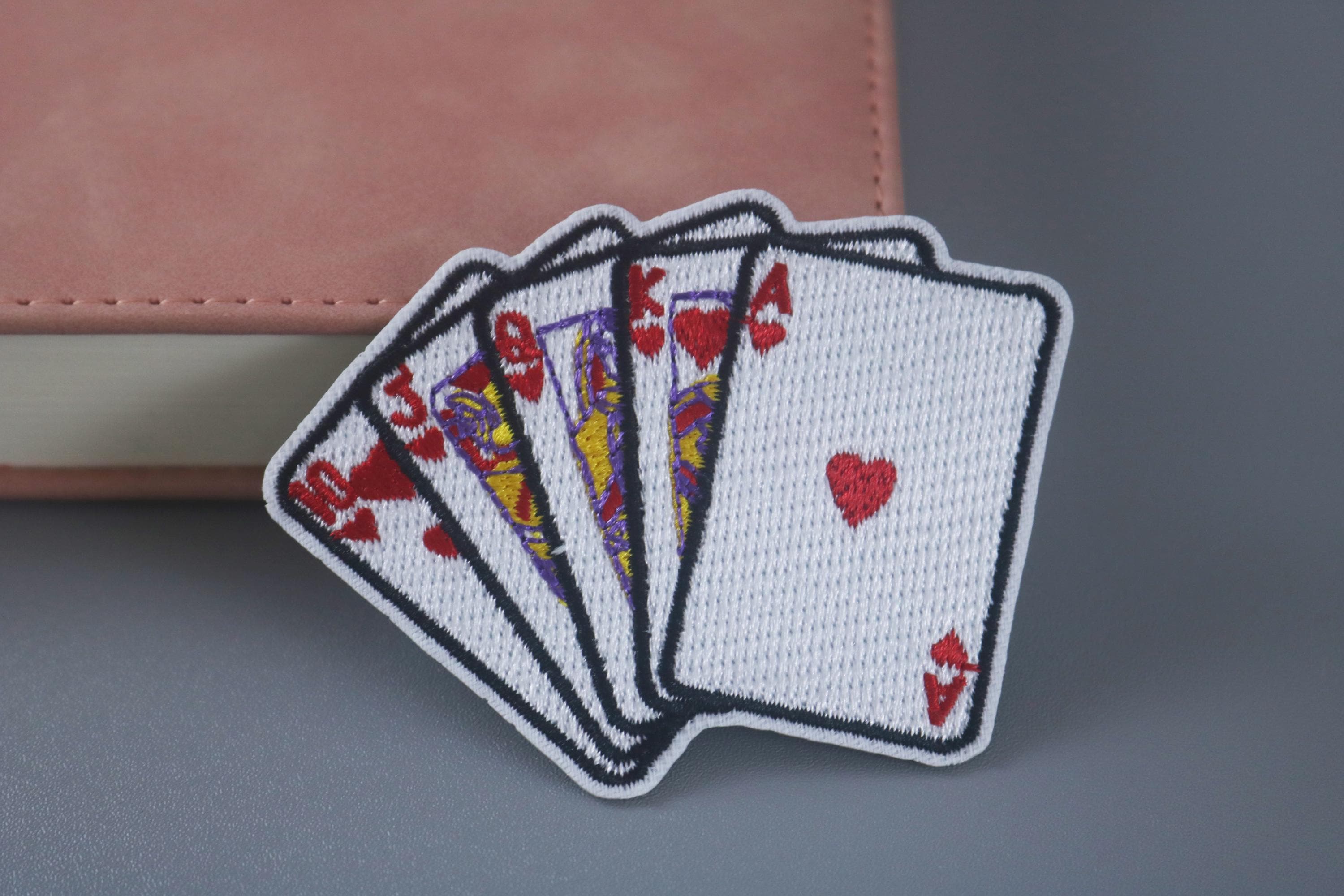 toppa a forma di cuore, toppa da poker, toppa da gioco d'azzardo, toppa da stirare, toppa ricamata, applique, toppa per giacca, toppa per zaino