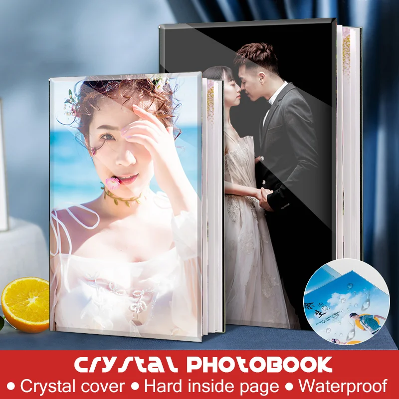 Album de mariage 12 pouces, livre Photo sur mesure, couverture en cristal, Album Photo Souvenir de fête de famille, enregistrement de croissance de bébé, livre Photo