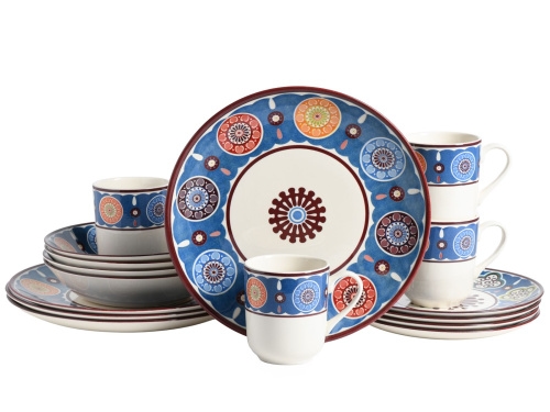 CreaTable Sumaya Blue Kombiservice 16-tlg Steingut Image