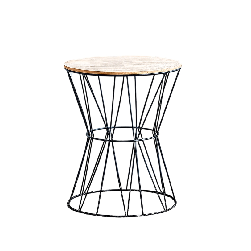 evym Moderner Beistelltisch Ø33x42 cm rund schwarzes Eisengestell Image