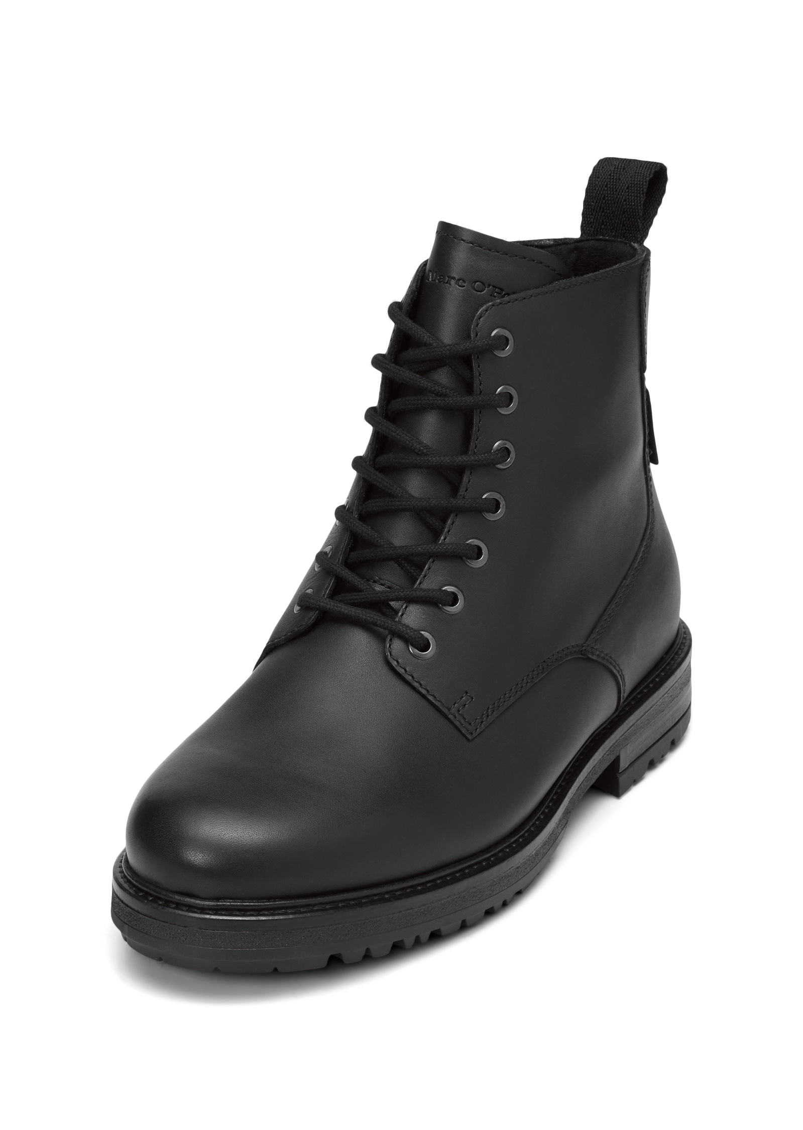 Stiefelette MARC O'POLO "aus edlem Rindleder", Damen, Gr. 45, schwarz, Obermaterial: 100% Leder (Rind), unifarben, Schuhe Stiefelette
