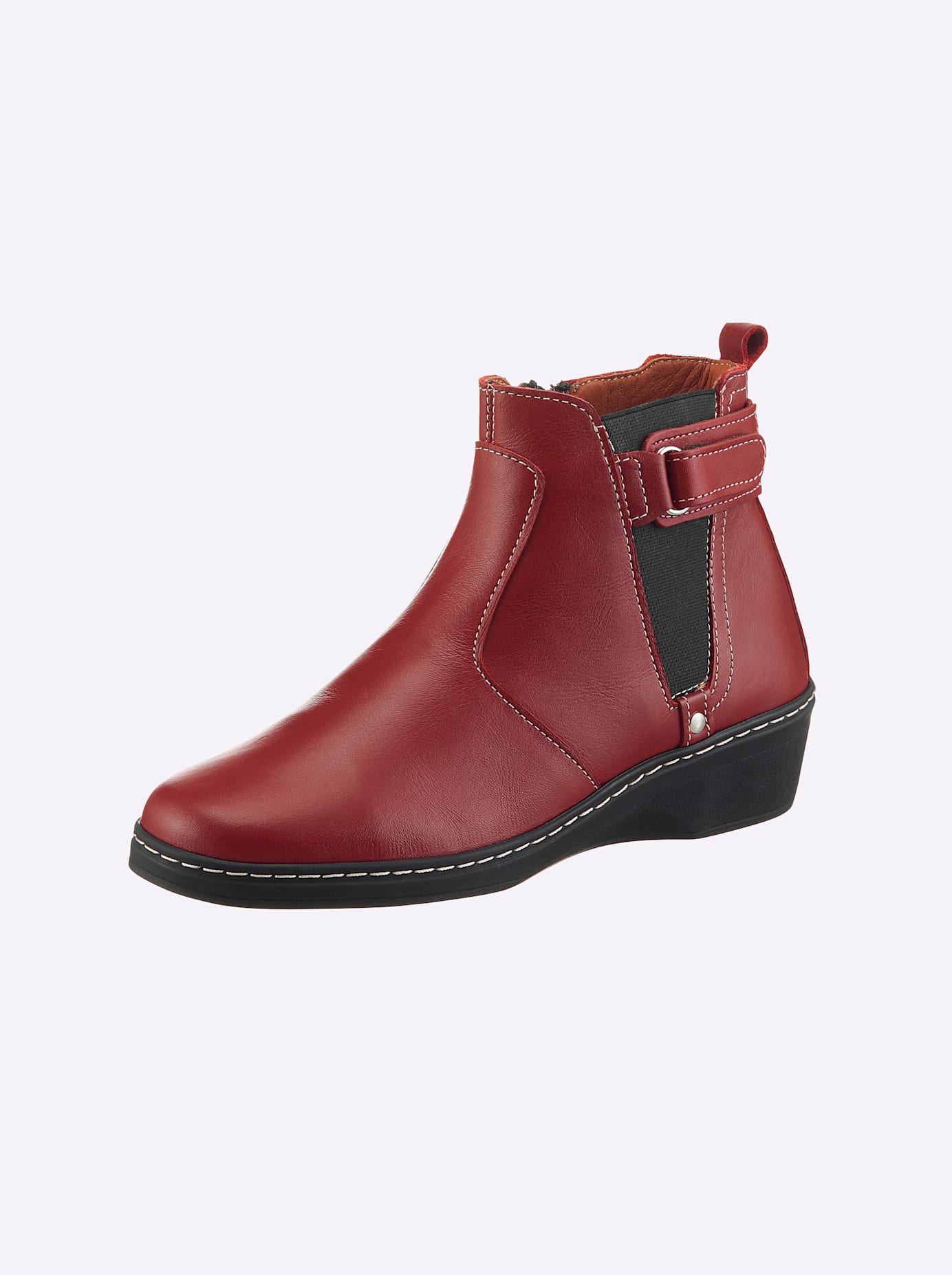 Stiefelette CASUAL LOOKS, Damen, Gr. 36, rot, Glattleder, Schuhe Stiefelette