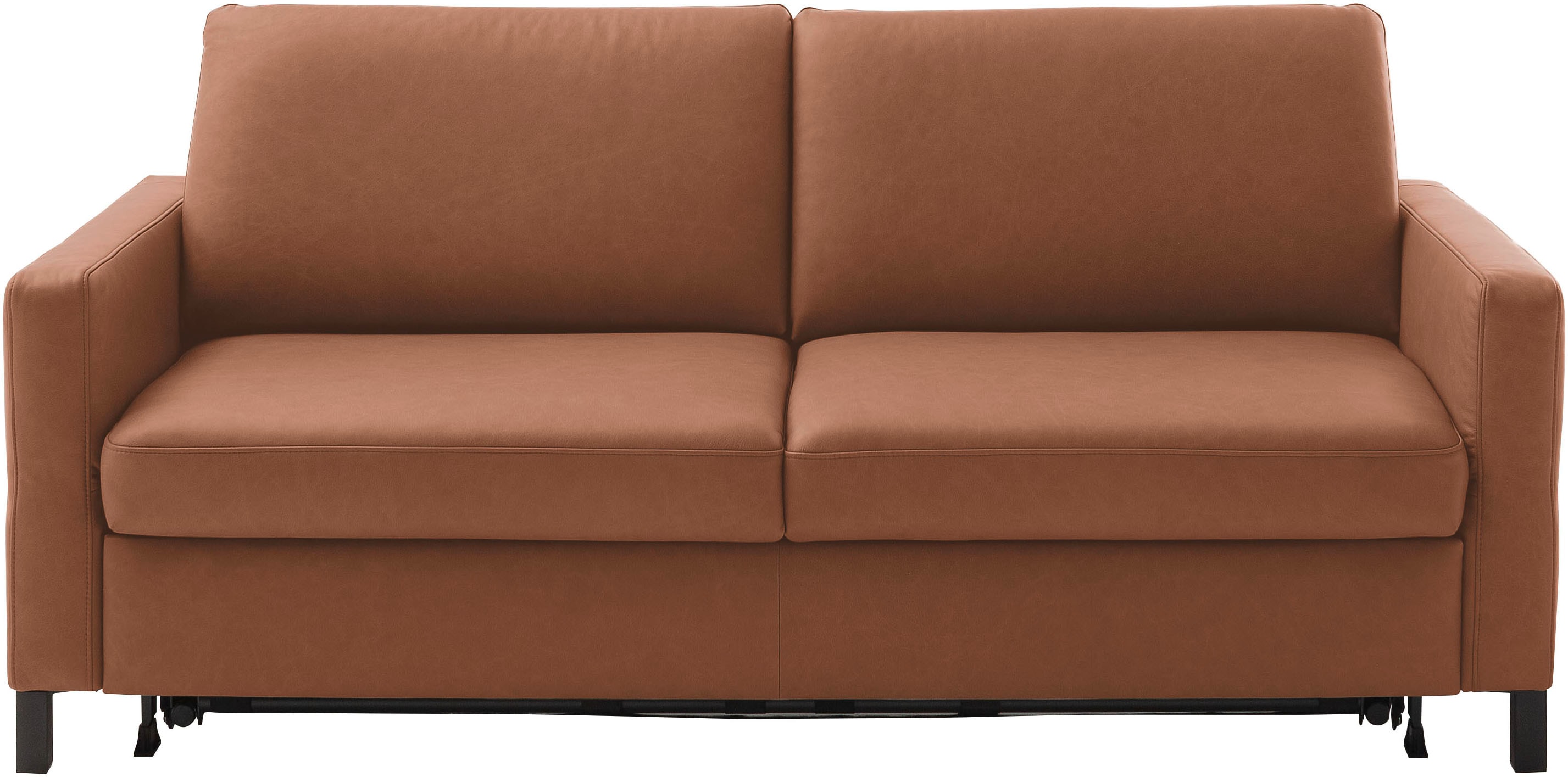 Schlafsofa HOME AFFAIRE "Calestra, Lederbezug, 2,5-Sitzer mit Kaltschaummatratze, Breite 188 cm", braun, B:188cm H:86cm T:102cm, 100% Leder, Sofas, Schlafsofa, Längsschläfer mit echter Dauerschläferfunktion & flexibel stellbar