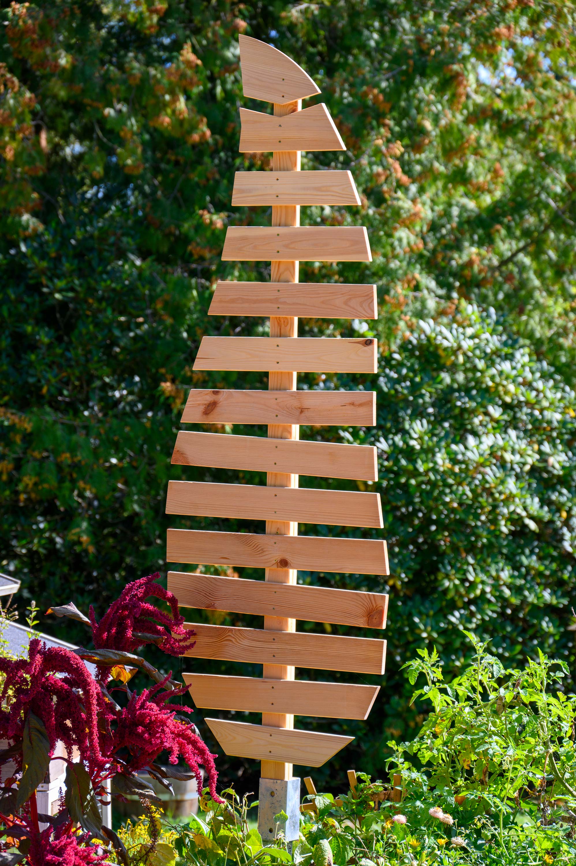 Rankhilfe DOBAR "Großes Design-Rankgerüst "Magnolia"", natur, B:49cm H:175cm T:6cm, Massivholz, Metall, Rankhilfen, 49 x 6 x 175 cm (L x B x H)