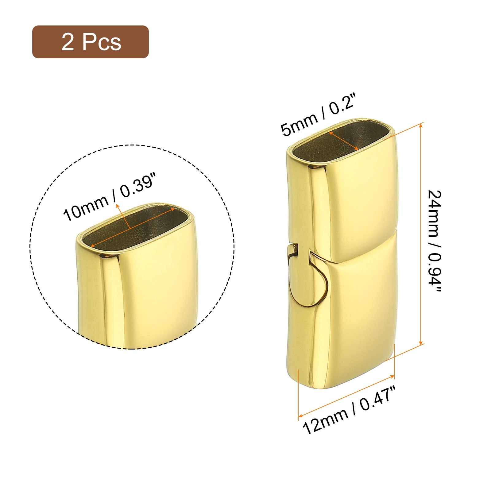 Flat Leather Clasps, Flat Closure End Caps, Stainless Steel Clasps Closures Leather Cord Buckle