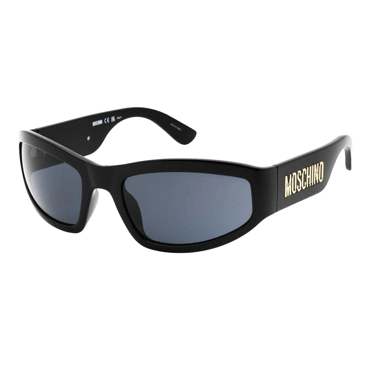Moschino - Kontrast-Muster-Sonnenbrille für Damen, Logo (Schwarz) Image