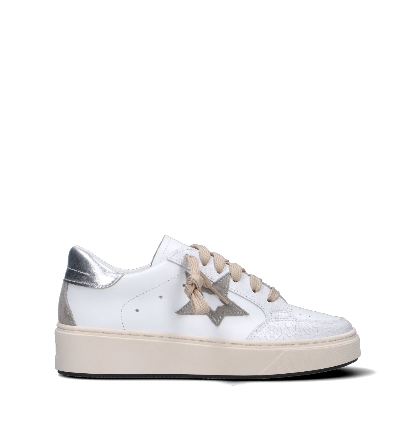 OTTANT8,6 Sneaker donna bianca/argento in pelle