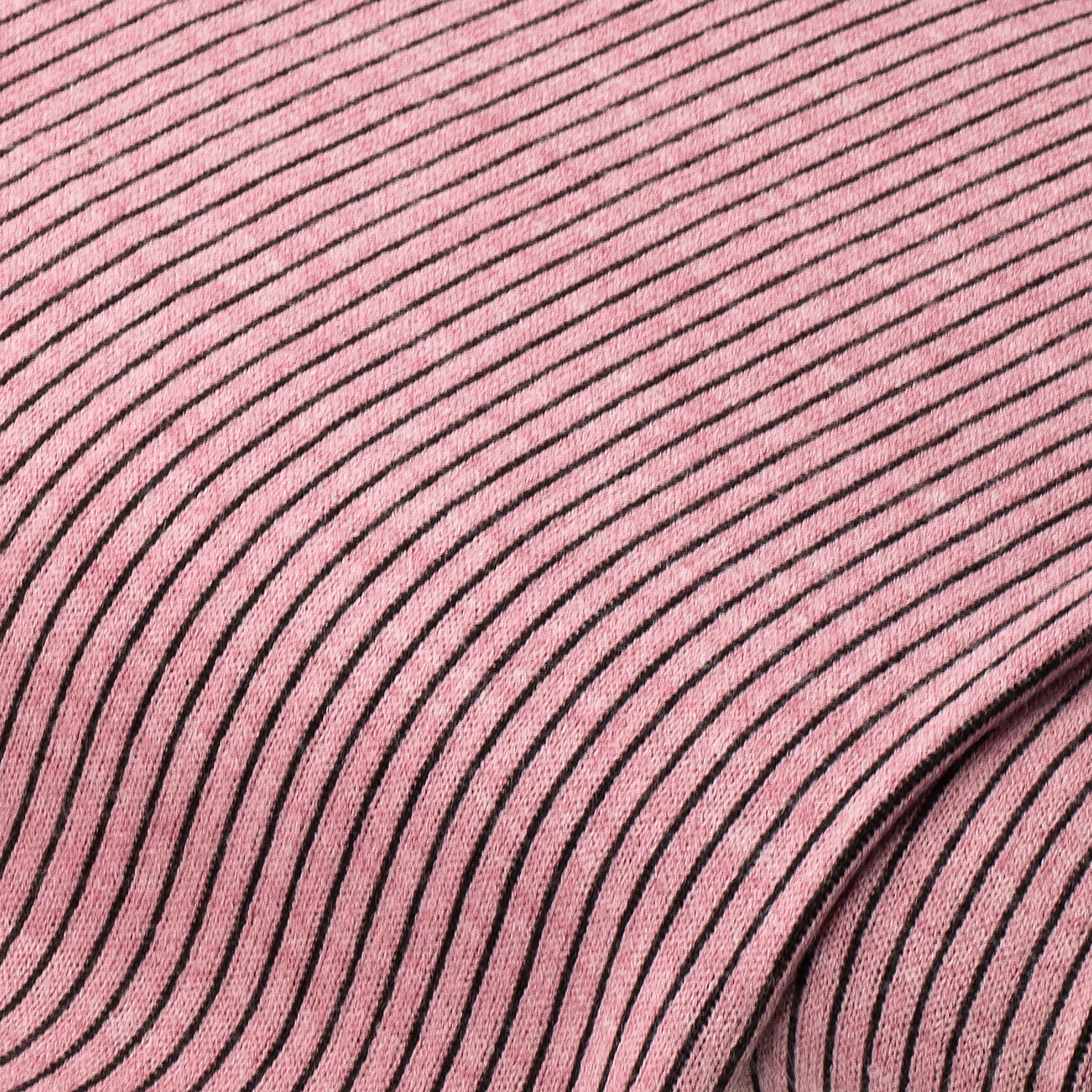 Feinrippstrick Streifen, rosa/schwarz Image