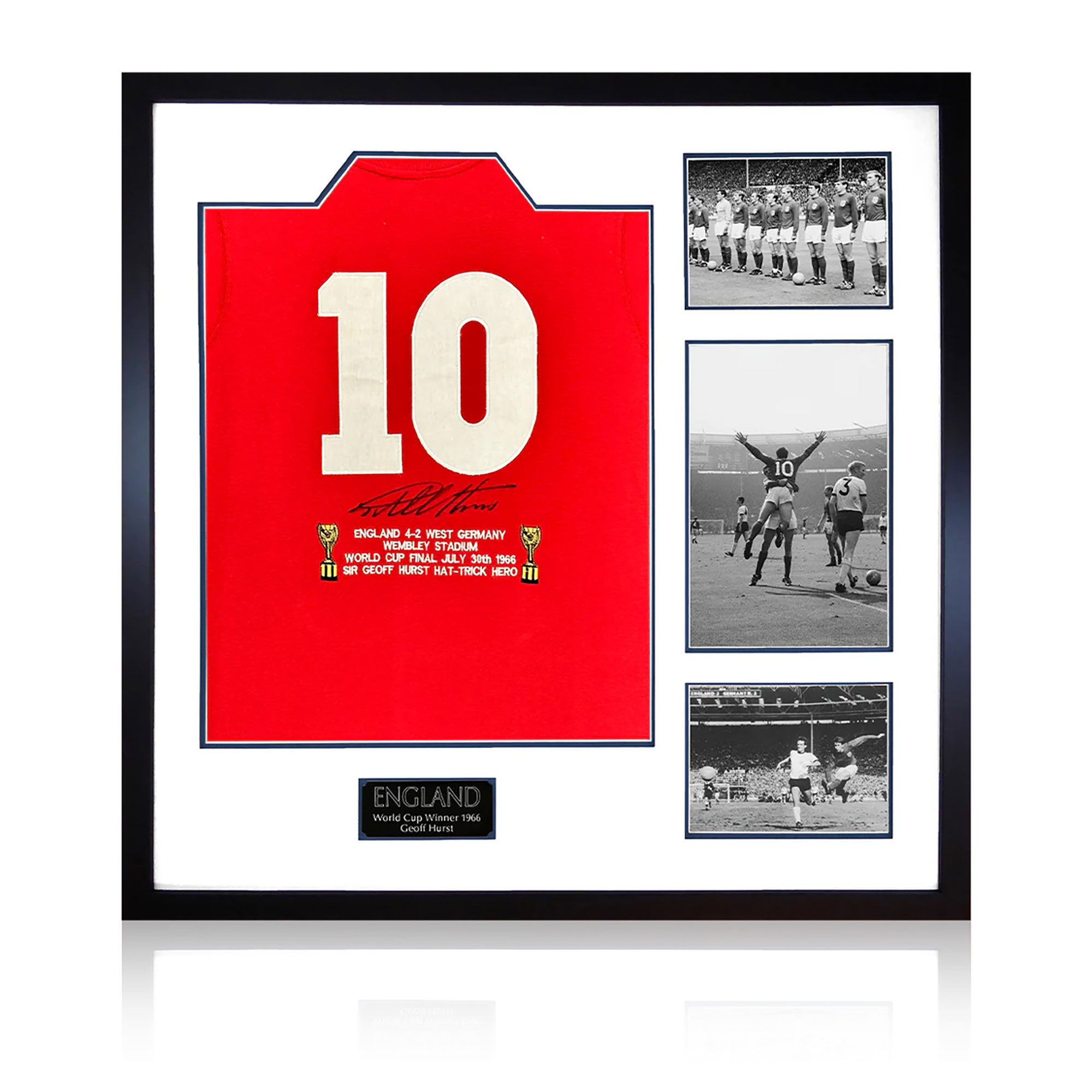 Geoff Hurst England Trikot, signiert, Elite-Rahmen Image