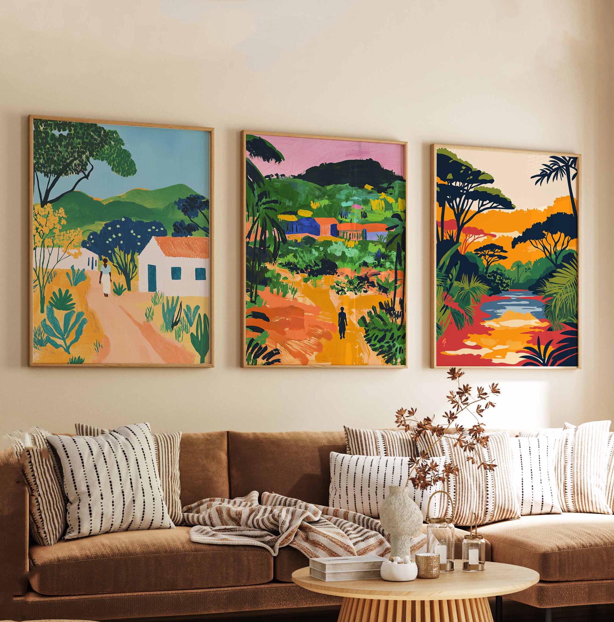 Set di 3 poster dello Zambia, poster africano, poster sulla fauna selvatica, poster sulla natura, poster sull'avventura, poster sul safari, poster sul