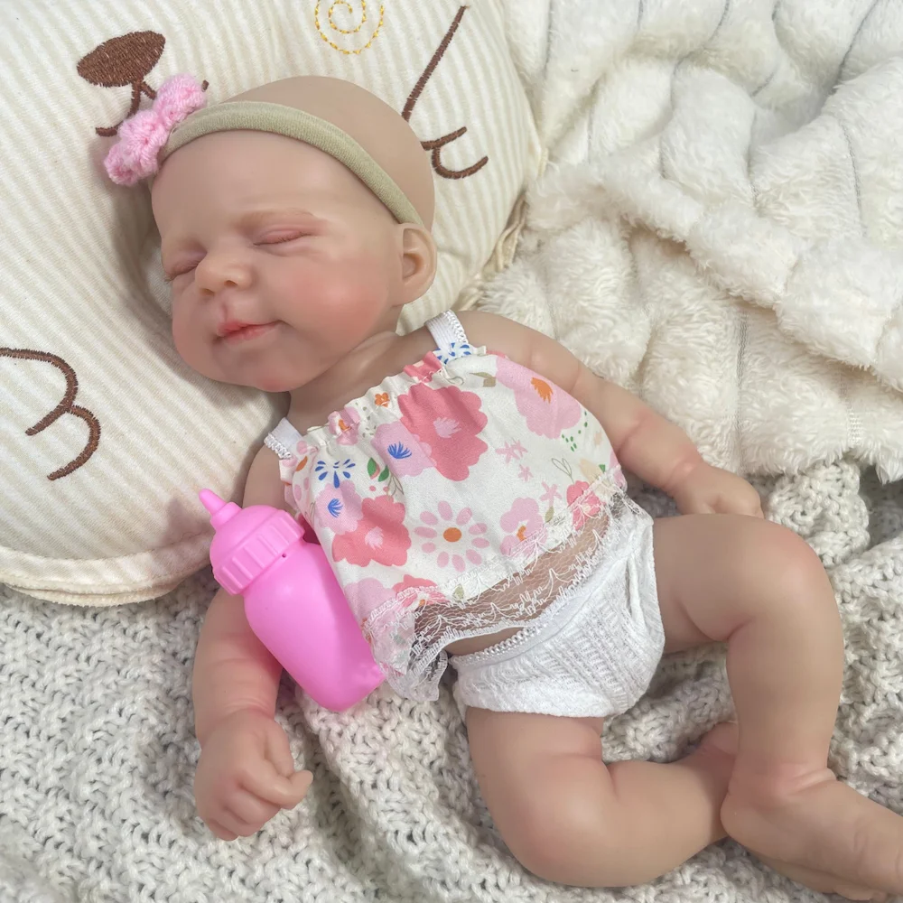 13-Zoll-Ganzkörper-Silikon Pascale Reborn Baby Doll Mädchen weiche feste Silikon Mädchen waschbare Puppe Weihnachtsgeschenk Spielzeug