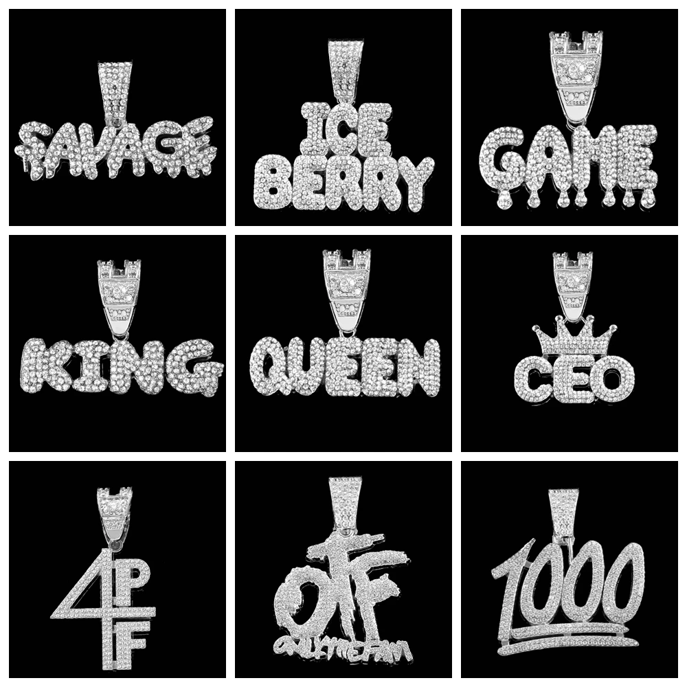 Hip Hop Männer Frauen Iced Out Cuban Link Ketten Brief Halskette Bling Kubanischen CZ edelstahl Seil Kette Halskette Mode schmuck Image