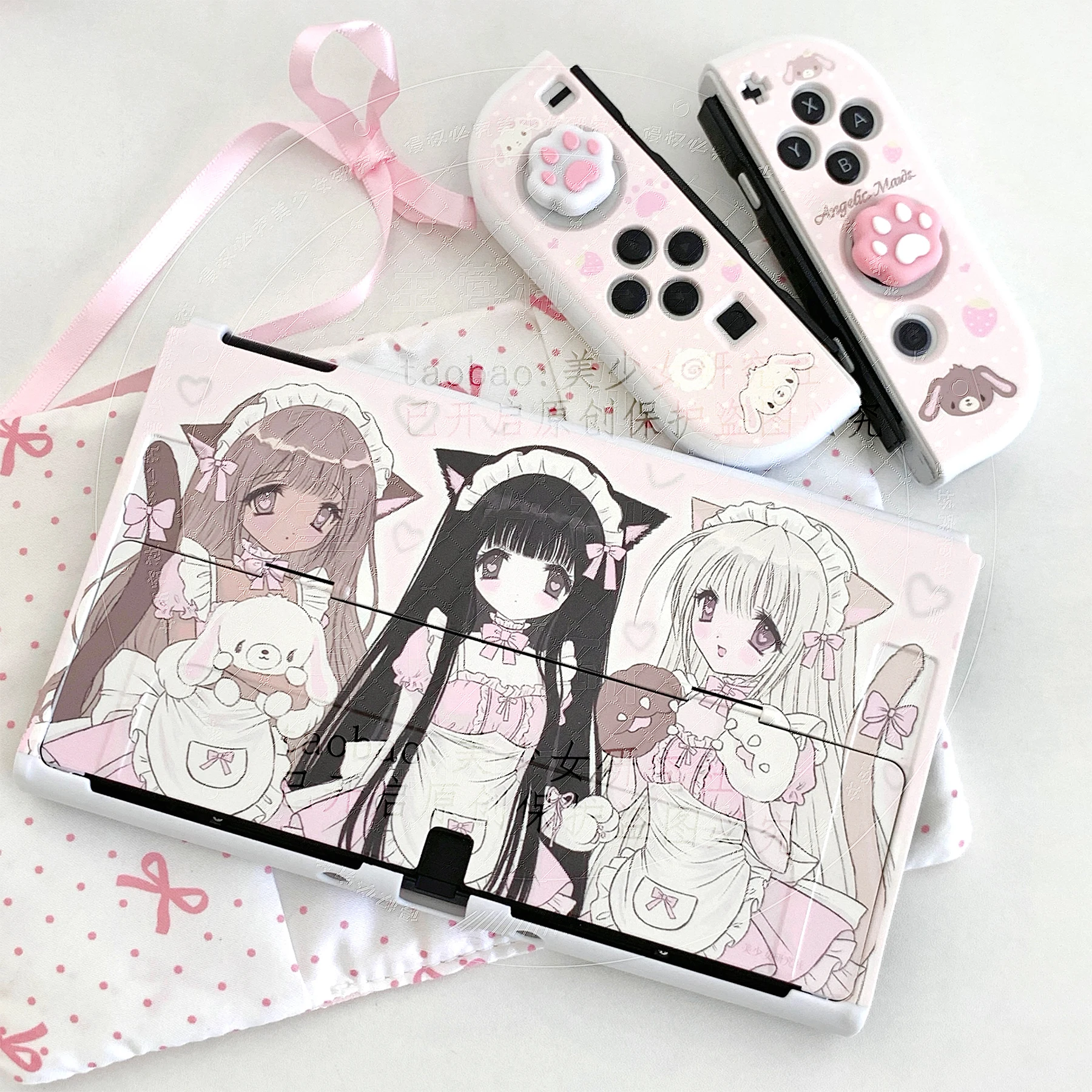 Original Switch Schutzhülle im Ins-Stil OLED Cartoon Girl Gaming Console Shell kompatibel mit Nintendo Switch 2 Joy-Con Case Image