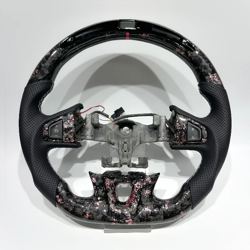 Volant forgé rose en fibre de carbone pour Renault Megane 3 Megane RS, roue de course de nouvelle qualité avec LED pour Megane RS 3 Clio 4