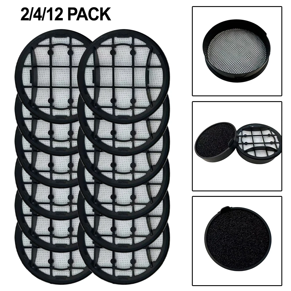 2/4/12 stücke Schaum Filter Einlass Filter Mit Rahmen Für-Philips Cordless VC-7000 & 8000 XC7053 XC7055 Waschbar staubsauger Filter Kit Image