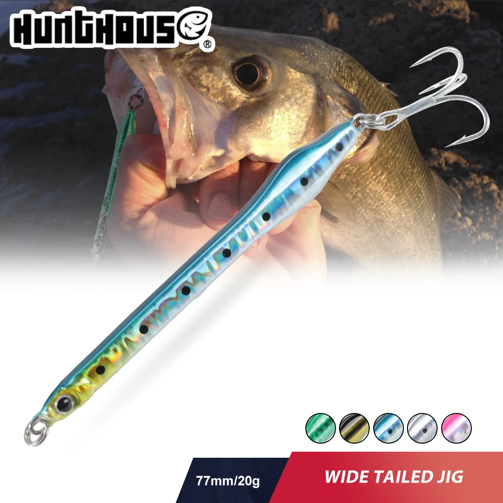 Hunthouse Wide Tailed Metal Jig Angelköder 77 mm/20 g Salzwasser Langsam sinkende Jigging-Köder für Bass Thunfisch-Fischgerät Image