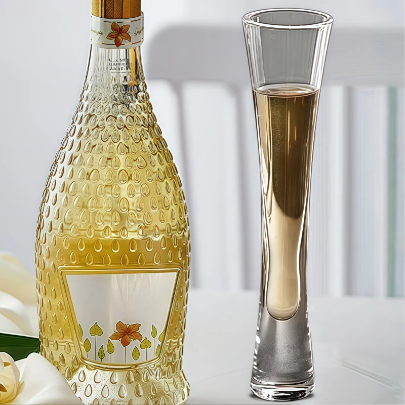 Grifflose Champagnergläser, glitzernde Flöten, klare Tassen, Blase, Wein, Tulpe, Cocktail, für Bar, Party, Geschenk, Hochzeit, sprudelnde Weingläser Image