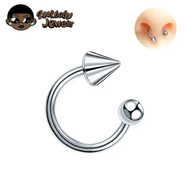 F136 Titan Gothic Unregelmäßige Nase Piercing Lip Spike Hufeisen Stange C Ohr Knorpel Piercing Ring Klassische Körper Piercing Schmuck Image