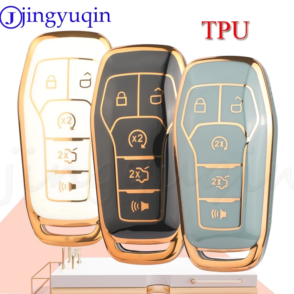 JYQ TPU Auto Schlüssel Shell Fall Abdeckung Für Ford Fusion Mondeo Mustang F-150 Explorer Edge 2015 2016 2017 2018 Fernbedienung auto Zubehör Image