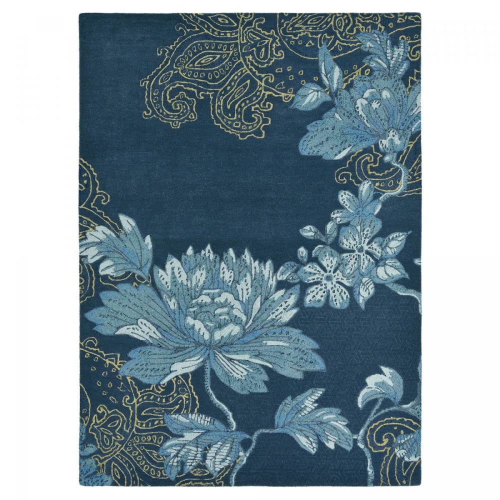 Tapis Chambre 120x180 Laine Bleu