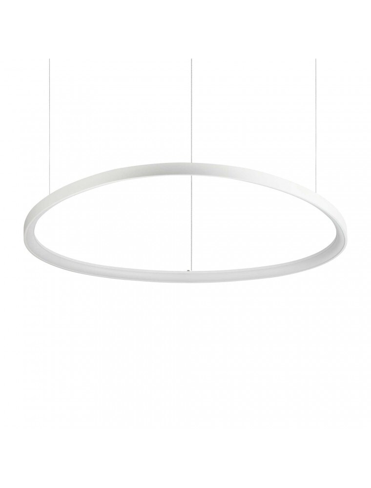 gemini sp d105 on-off 2700k, runde pendelleuchte aus weißem aluminium mit led-beleuchtung, ideal lux Image