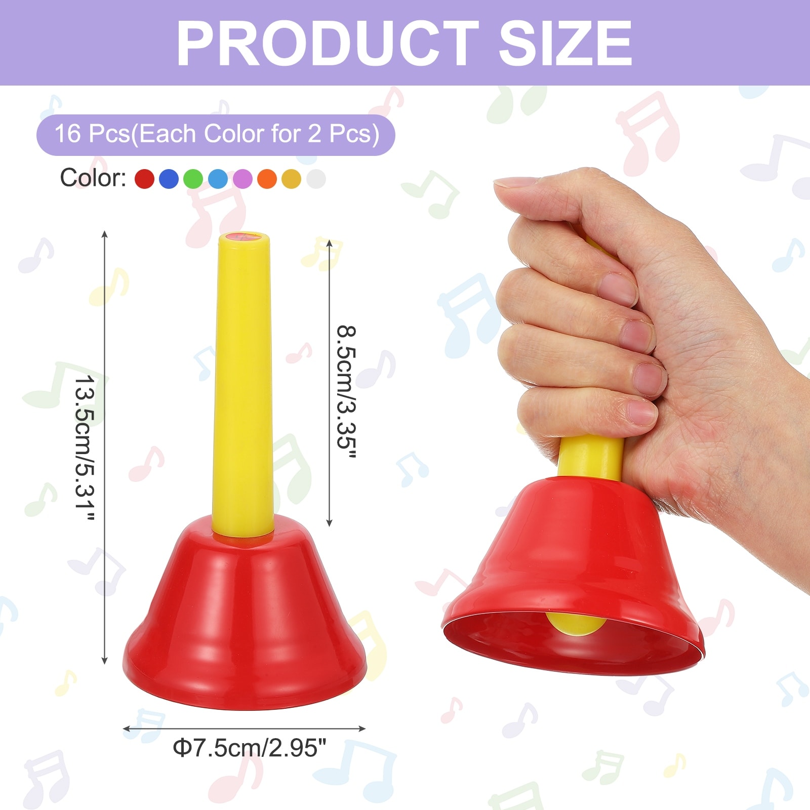 Hand Bells Set 8 Note Musical Bells Diatonic Bells