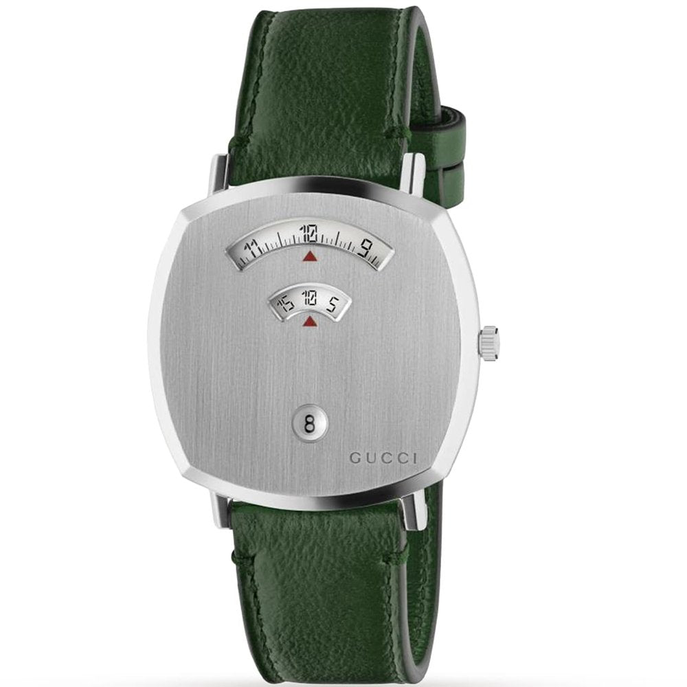 Gucci YA157412 Grip Quartz Unisex Watch - Green Leather - One Size | Gucci Sale | Discount Designer Brands