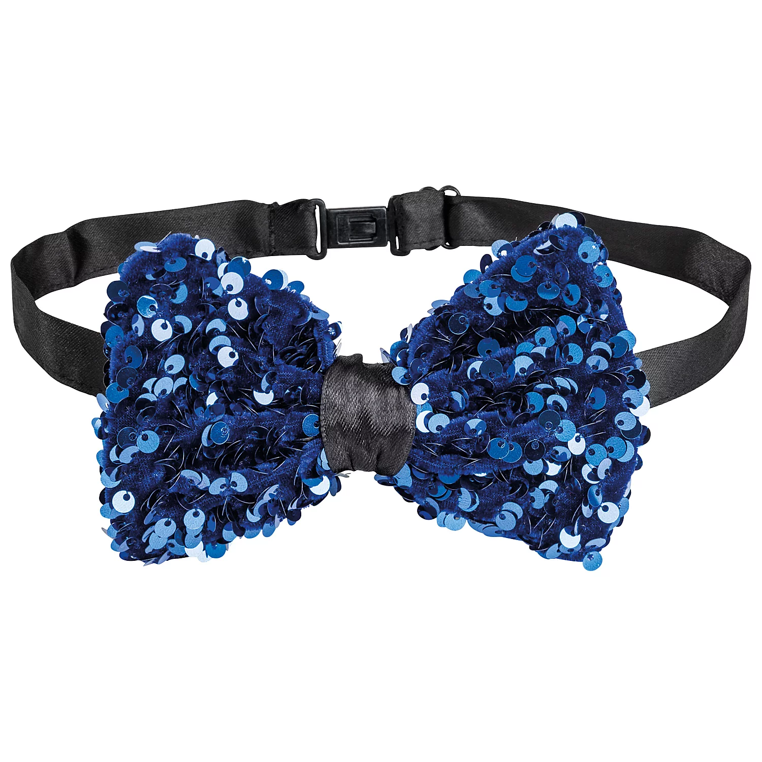Nœud papillon "paillettes", bleu/noir