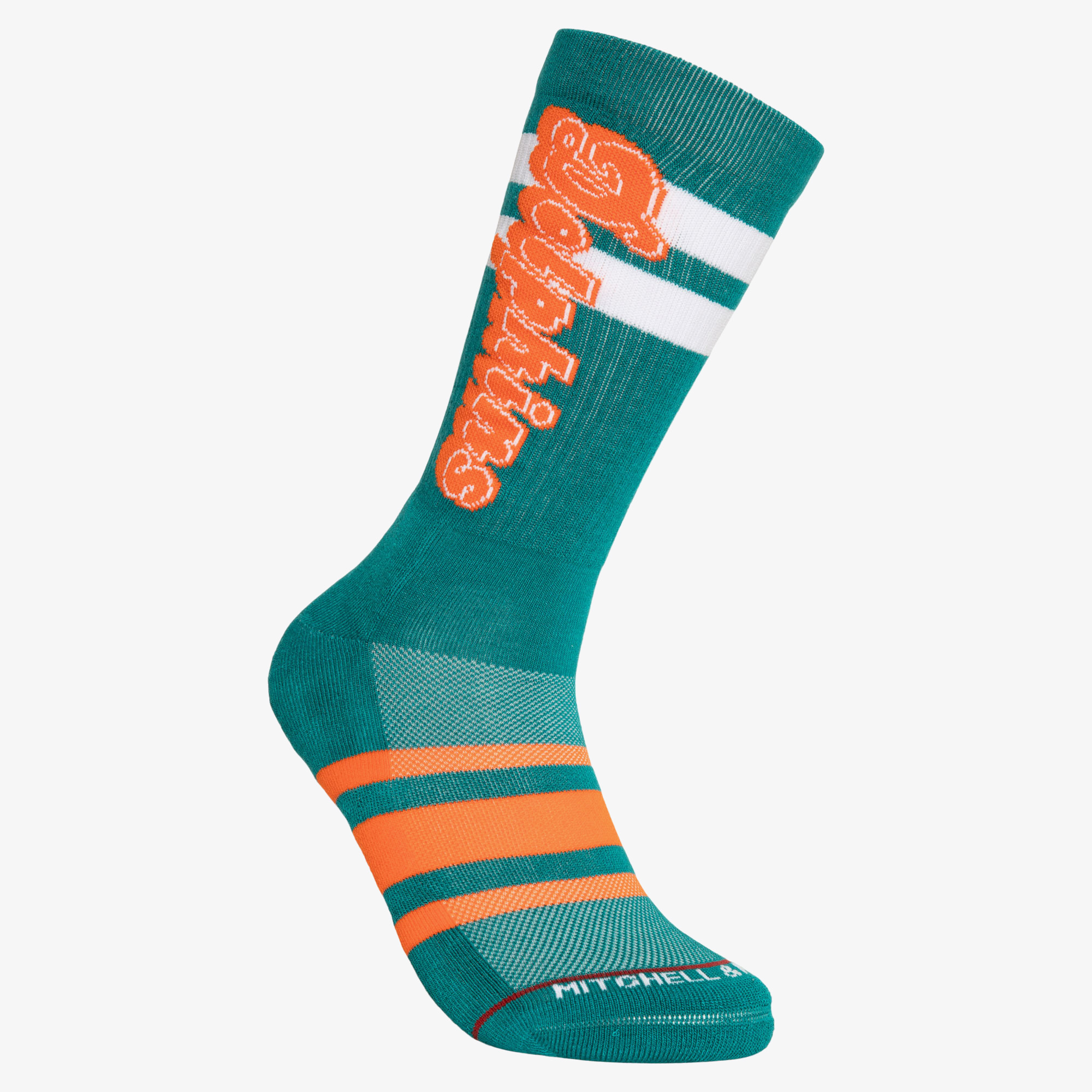 Miami Dolphins Mitchell & Ness Lateral Crew Socken Image