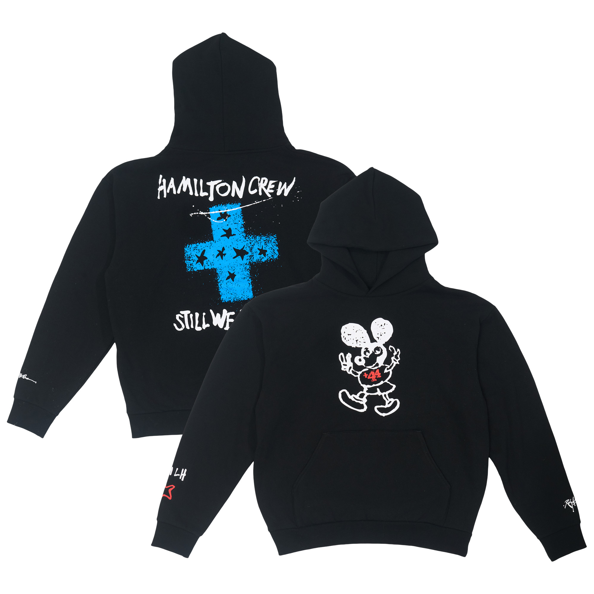 +44 Lucky Mouse Kapuzenpullover – Unisex – Schwarz Image