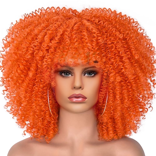 Karnevalsperücke 2026 Blond Rosa Rot Afro Afro Lockig Kurz Synthetische Festivalperücke Karneval Parade Cosplay-Kostümfrisur für Damen Image