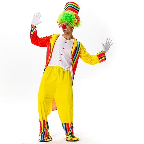 Karnevalskostüm 2026 Clown Narr Karneval Ausgefallene Kostüme Overall Zirkus Cosplay-Kostüm Erwachsene Herren Damen Halloween Karneval Party Leistung Einfaches Karnevalskostüm Verkleiden Image