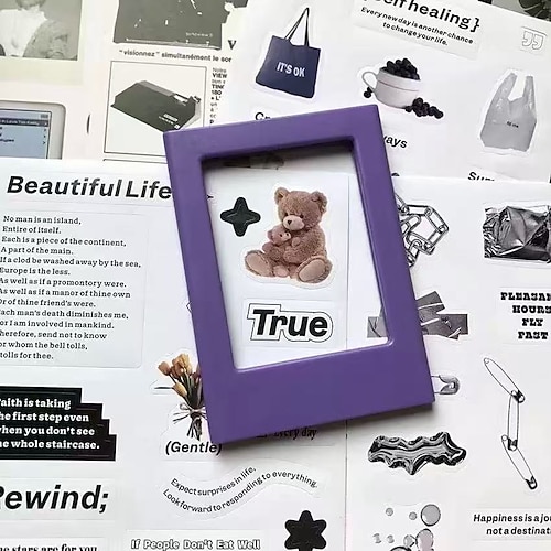 Boho-Stil, länglicher, 7,6 cm (3 Zoll) breiter, horizontaler magnetischer Fotorahmen aus Kunststoff, für Fujifilm Instax-Negative, zur Fotopräsentation, zum Festhalten schöner Momente, für Büro, Image