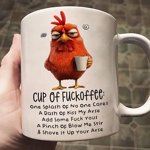 Witzige Geschenktasse mit dem Aufdruck „Fuckoffee" – eine urkomische Kaffeetasse für Büro oder Zuhause, ein lustiges Geschenk für Kaffeeliebhaber und eine originelle Tassenidee für Freunde. Image