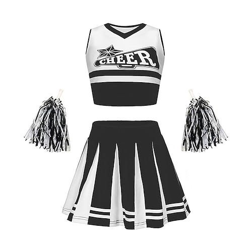 Cheerleader Karneval Ausgefallene Kostüme Uniform Kinder Mädchen Halloween Karneval Party Leistung Einfaches Karnevalskostüm Verkleiden Image