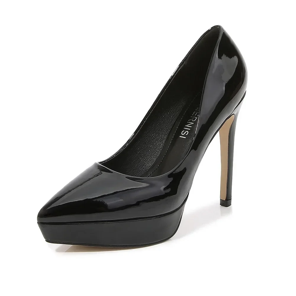 Spitze Stiletto High Heels Schuhe Sexy Flacher Mund Einzelne Schuhe Plus Größe 35-45 Frauen Arbeitskleid Schuhe High Heel Pumps 12 cm