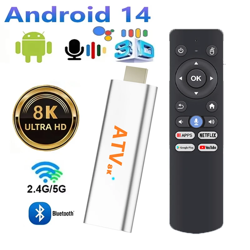 Direkt ab Werk TV-Stick 4K Android 14 Allwinner H313 2,4G&5G Wifi TV-Box Fire TV-Stick 4K TV-Box Media-Player TV-Stic Android Image