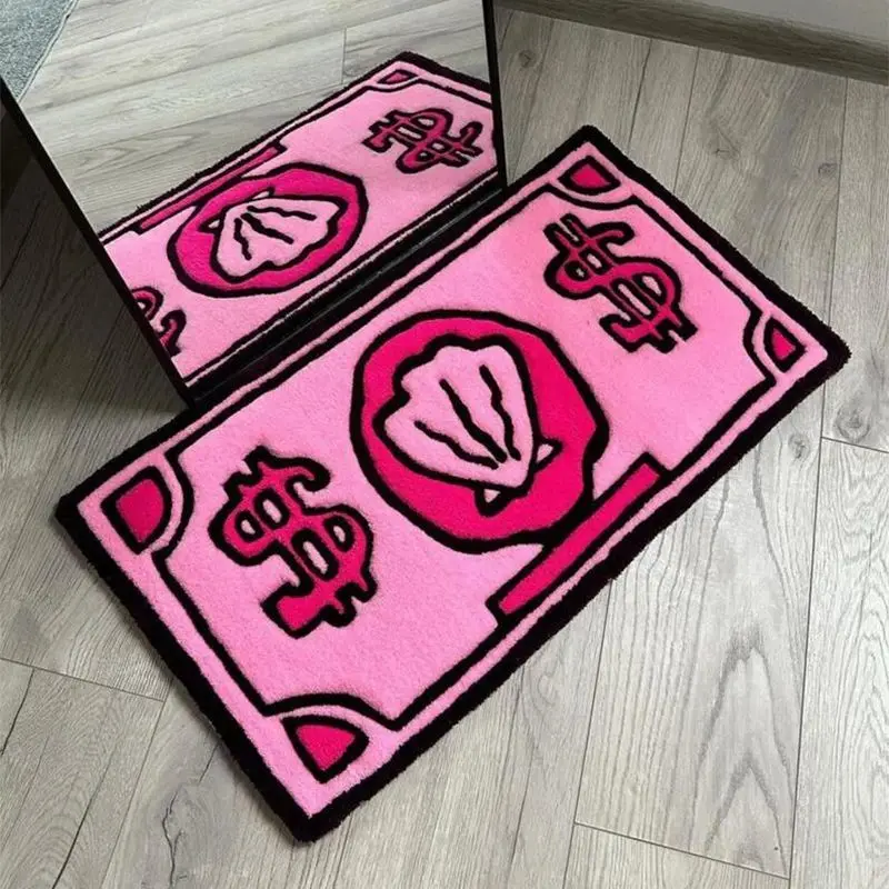 VIKAMA Kreative Dollarscheine Schlafzimmer Nachahmung Kaschmir Nachttisch Decke Wohnzimmer Kinderzimmer Weichen Teppich Hause Dekoration Image