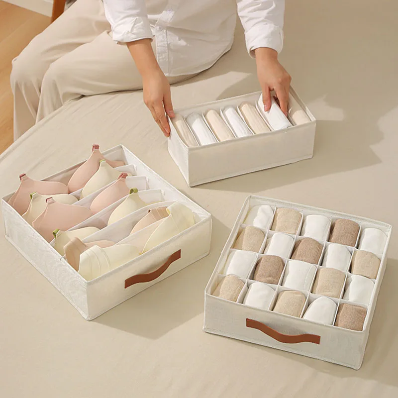 Organizer per biancheria intima e calzini multiscomparto in stile cassetto - Scatola portaoggetti per armadio antipolvere e pieghevole per camera da letto/dormitorio