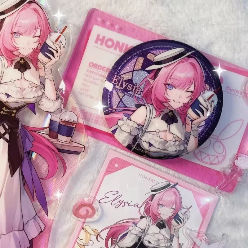 Honkai Impact 3rd Elysia Abzeichen Klare Karte Acryl Figur Stand Modell Platte DIY Schreibtisch Dekor Stehendes Schild Ornament Für Fans Geschenk Image
