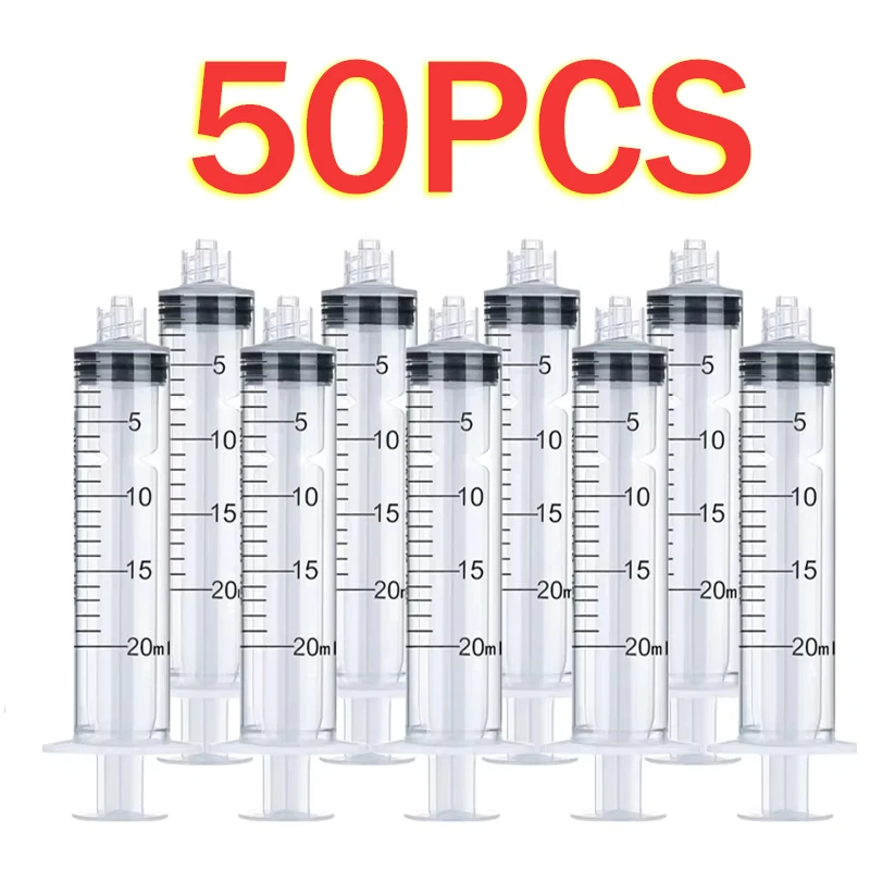 20 ml sterile Einweg-Luer-Lock-Spritze aus Kunststoff, einzeln verpackt, für den Laborgebrauch, 50 Stück/Pkg Image