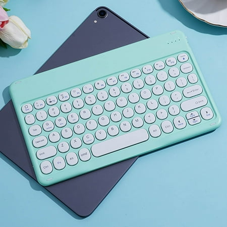 sdhkgrrt under $5 Portable Bluetooth Keyboard Wireless Bluetooth Keyboard Portable Retro Round Keycap Mini Keyboard Compact Slim Profile Flexible Keyboard Colorful Computer Keyboard Mobile Phone