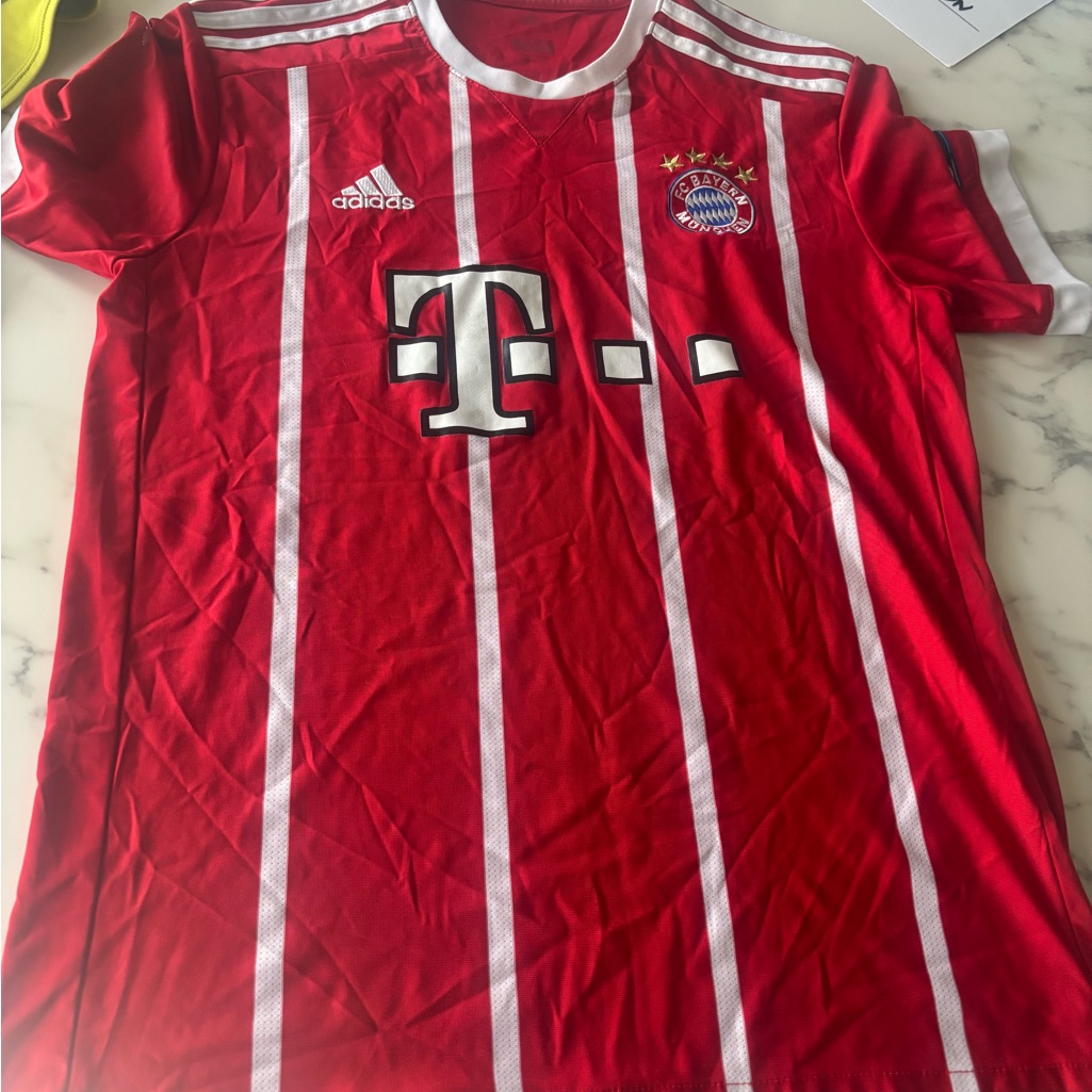 Adidas Shirts & Tops | Bayern Munich 2017 Home Futbol Soccer Jersey Kids L | Color: Red/White | Size: Lb