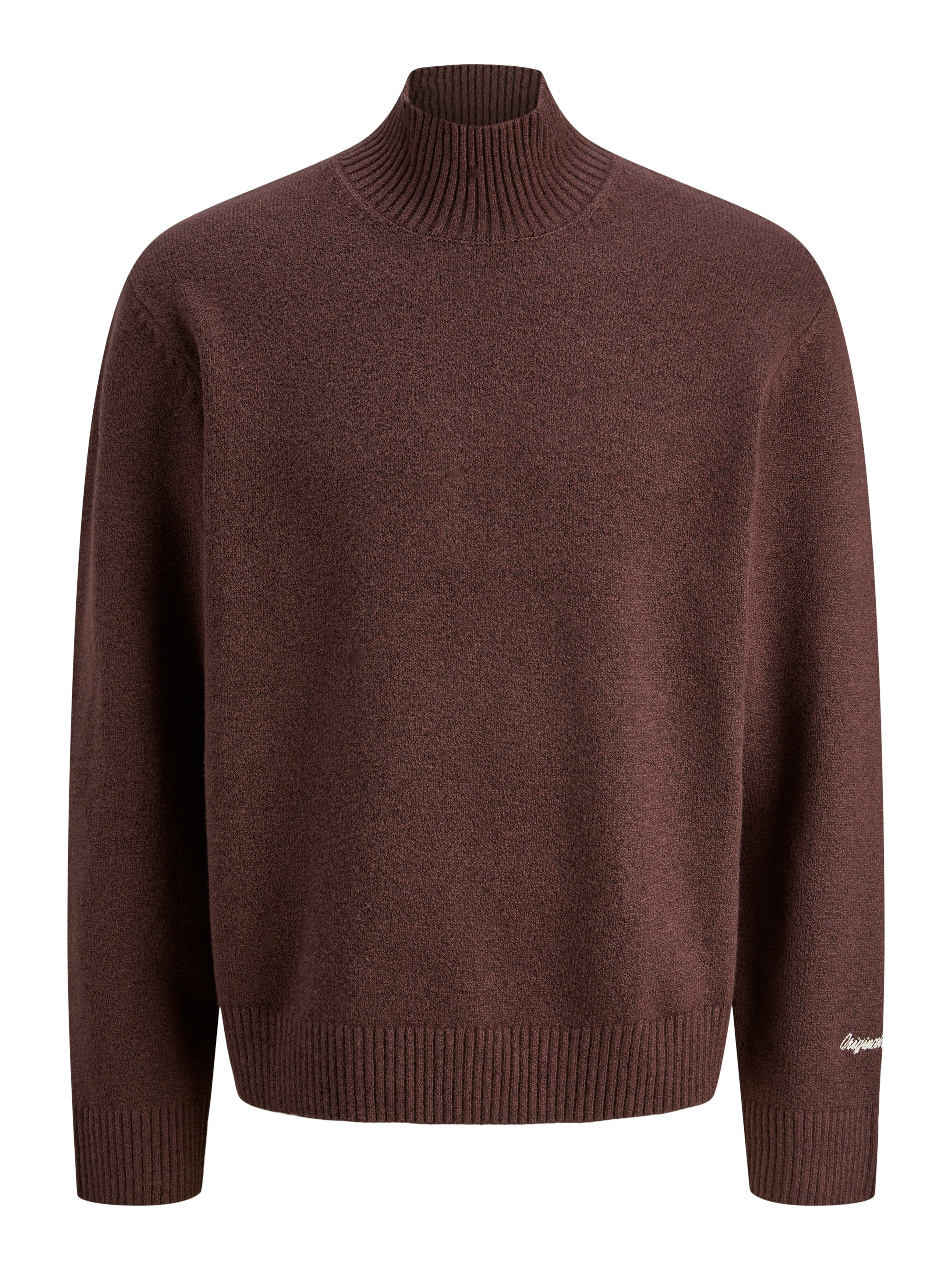 Stehkragenpullover JACK & JONES "JORNORREBRO KNIT HIGH NECK", Jungen, Gr. M, deep mahogany, Strick, Obermaterial: 55% Baumwolle, 22% Polyester, 21% Polyacryl, 2% Elasthan, unifarben, relaxed fit normal, hoch geschlossener Ausschnitt, Rippbündchen,...