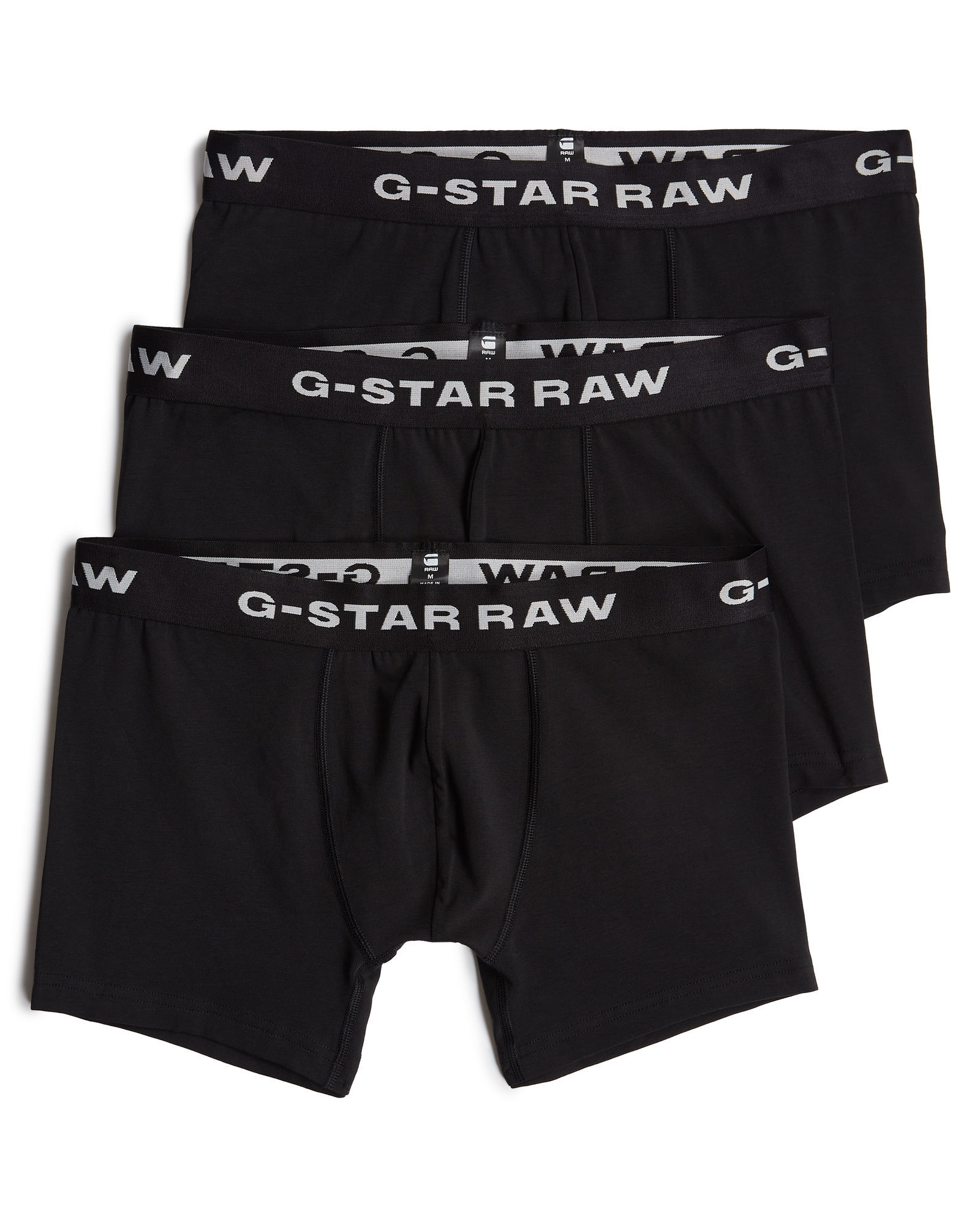 Trunk G-STAR "Boxer-Shorts 3 Pack", Herren, Gr. M, schwarz, schwarz, schwarz, Obermaterial: 95% Baumwolle, 5% Elasthan, Unterhosen