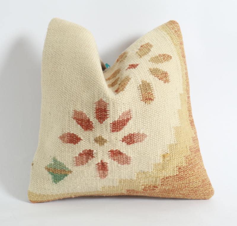 Cuscino Kilim Boho, Cuscino Divano, Cuscino Decorativo, 16x16 Naturale, Cuscino Kilim, Cuscino Kilim a Righe, Cuscino Etnico, Copricuscino, Federa 16