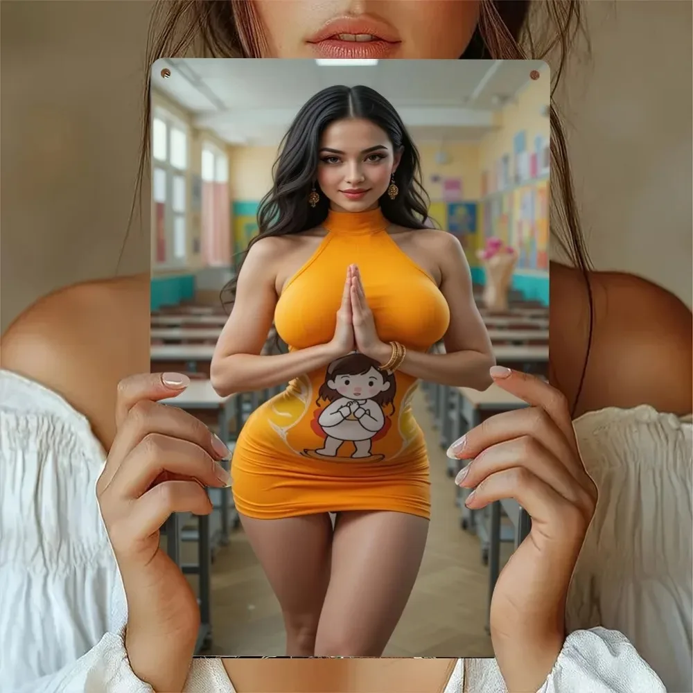 Bohemian Smile Metal Wall Decor | Vibrant Orange Weatherproof Aluminum Plaque | Pre-Drilled Holes for Indoor Outdoor Garden