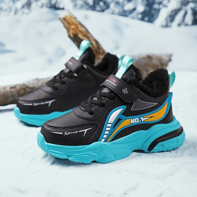Garçons chaussures décontractées hiver chaud fourrure enfants chaussures enfants chaussures coton bottes pour enfants dans la neige en plein air enfant baskets fourrure 29-39