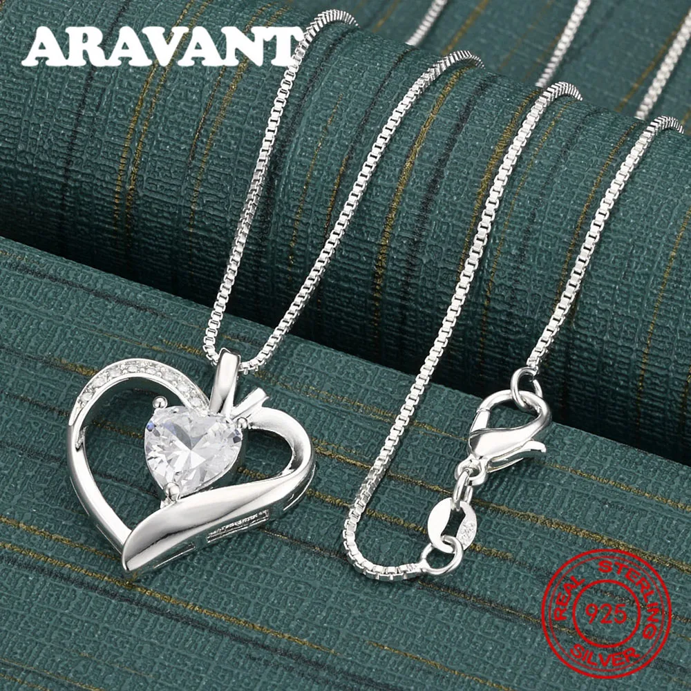 Halskette mit Liebesdiamant und Zirkon-Anhänger aus 925er-Sterlingsilber, Damen-Accessoires für Pendler, Weihnachtsgeschenk, Schmuck Image