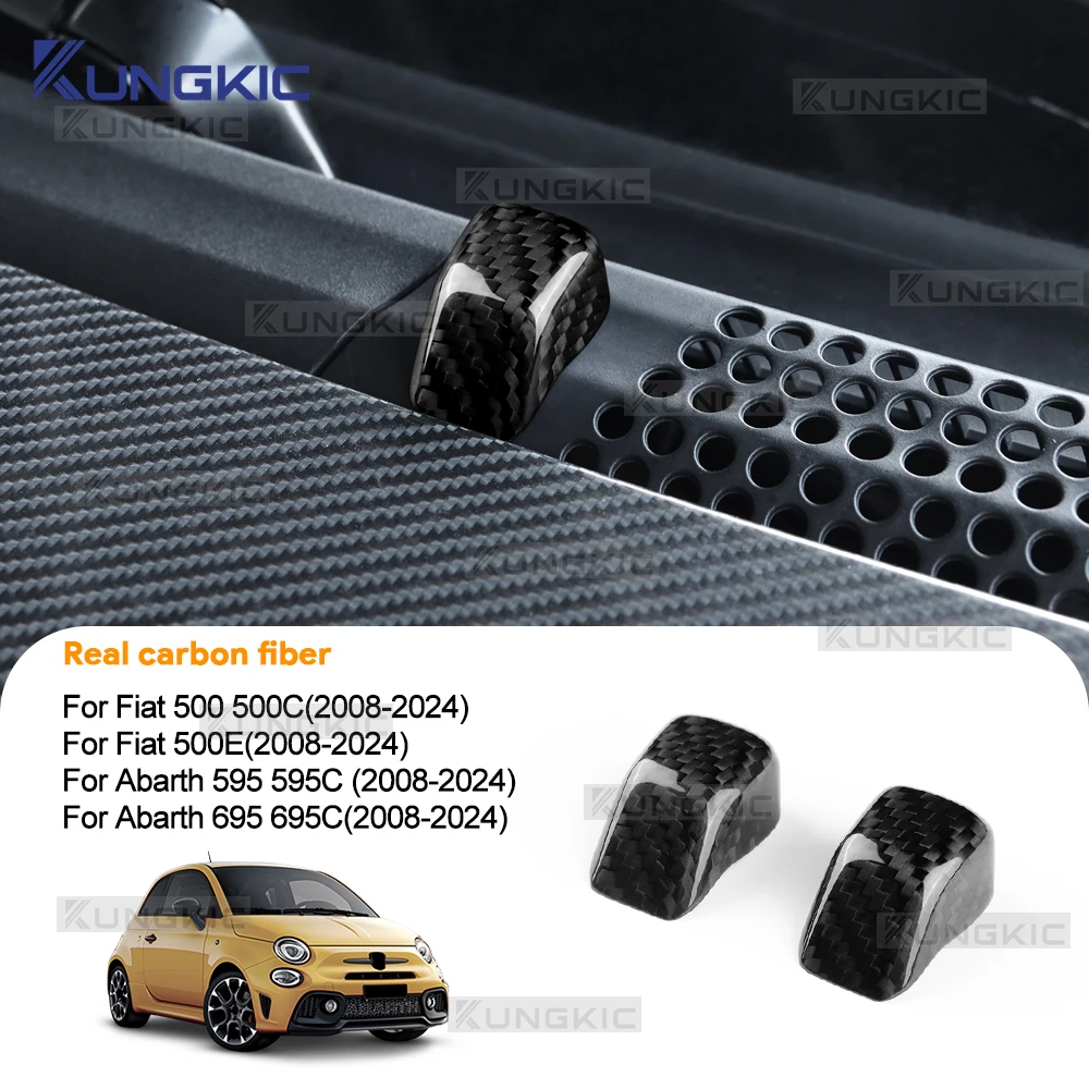 Für Abarth 595 695 595C 695C Fiat 500 500C 500E 2008 2009 2010 2011 2012 2013 2014 2015 2016 2017 2018 2019 2020 2021 2022 2023 2024 Real Hard Dry Carbon Faser Aufkleber auto Dach Wischer Spray Düse